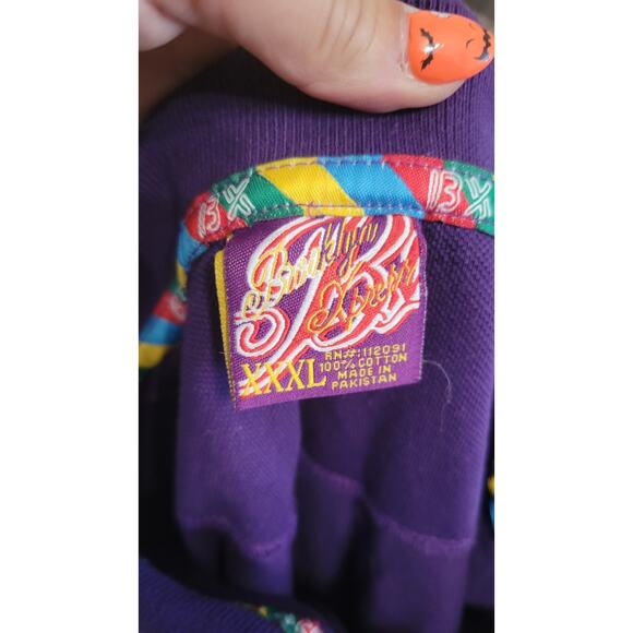 Vintage Brooklyn Xpress Polo Shirt XXXL Purple Embroidered BX Logo Hip Hop... - Picture 3 of 10
